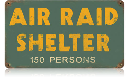 "Air Raid Shelter" Vintage Metal Sign